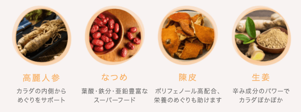 高麗人参・なつめ・陳皮・生姜